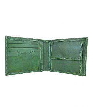 Elegantná peňaženka z pravej kože č.8406 v zelenej farbe, ručne natieraná