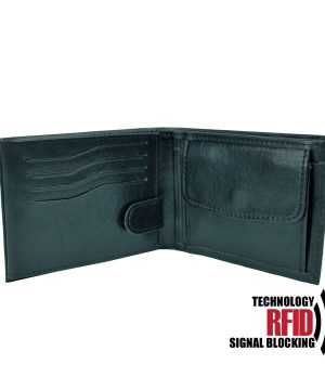 Kožená RFID peňaženka vybavená blokáciou RFID NFC, čierna farba č (2)