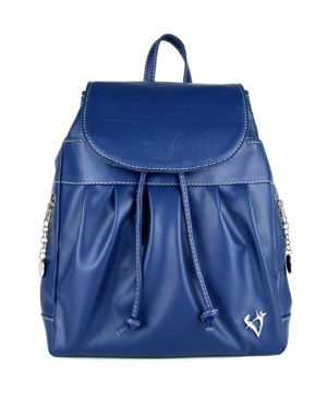 Luxusný kožený ruksak z pravej hovädzej kože č.8665 v modrej farbe