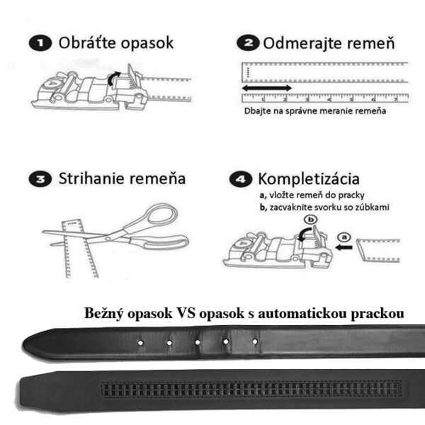 Kožený opasok s automatickou prackou NICKEL HOLE - Image 8